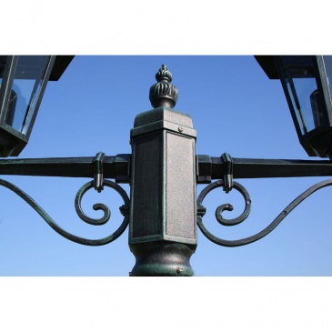 Stojąca lampa ogrodowa 2-ramienna, 215 cm, ciemnozielona/czarna