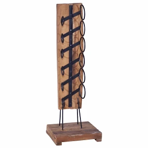 Stojak na 6 butelek wina, 35x35x100 cm, lite drewno tekowe Stojak na 6 butelek wina, 35x35x100 cm, lite drewno tekowe
