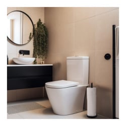 Stojak na papier toaletowy czarny matowy 4 rolki