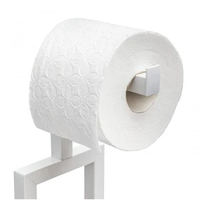 Stojak na papier toaletowy i szczotkę WC 3w1 biały bambus Yoka Home