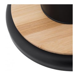 Stojak na papier toaletowy i szczotkę wc  3w1 czarny z bambusem - yoka