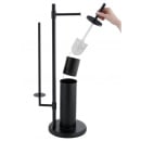 Stojak na papier toaletowy i szczotkę wc  3w1  czarny - yoka