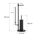 Stojak na papier toaletowy i szczotkę wc  3w1  czarny - yoka