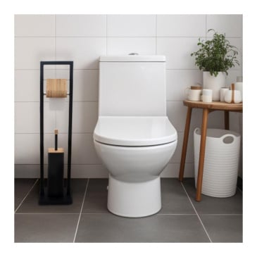 Stojak szczotka wc i uchwyt na papier czerń bambus - Yoka