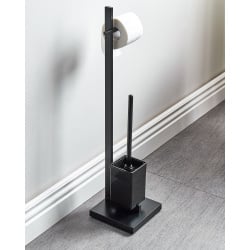 Stojak na papier toaletowy ze szczotką ulapes metal czarny