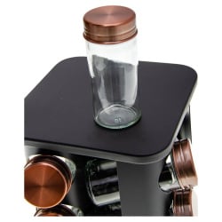 Stojak na przyprawy KOVAN 12 słoików czarny/OD2541