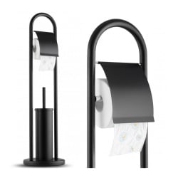 Stojak na szczotkę WC uchwyt na papier czarny loft - Yoka