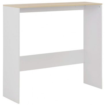 Stół barowy z 2 blatami, biały, 130 x 40 x 120 cm