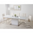 Stół do jadalni biały stal nierdzewna 180/220 x 90 cm rozkładany Fabiano BLmeble