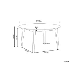 Stół do jadalni HUNTLEY Dąb ciemny 140 cm 140 cm