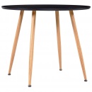 Stół do jadalni, kolor czarny i dębowy, 90 x 73,5 cm, MDF