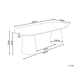 Stół do jadalni LUMAN Efekt trawertynu 220 cm 95 cm