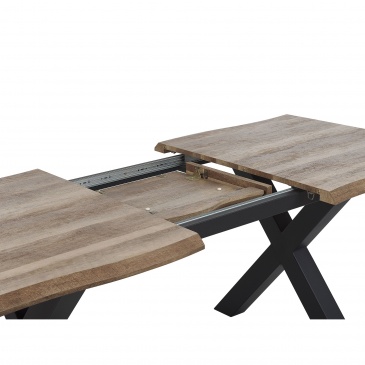 Stół do jadalni rozkładany 140/180 x 90 cm ciemne drewno z czarnym BRONSON