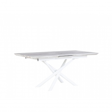 Stół do jadalni rozkładany 160/200 x 90 cm efekt marmuru z białym MOIRA