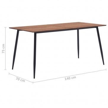 Stół jadalniany, brązowy, 140 x 70 x 75 cm, MDF