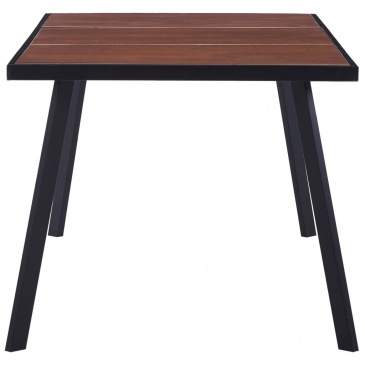Stół jadalniany, ciemne drewno i czerń, 180x90x75 cm, MDF