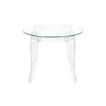 Stół king round 90 transparentny - poliwęglan, szkło hartowane