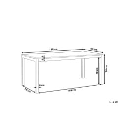 Stół konferencyjny GROSSETO 90 cm 180 cm Granit Czarny