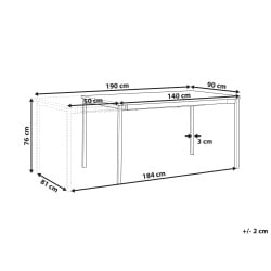 Stół konferencyjny rozkładany AVIS 90 cm 140/190 cm Czarny