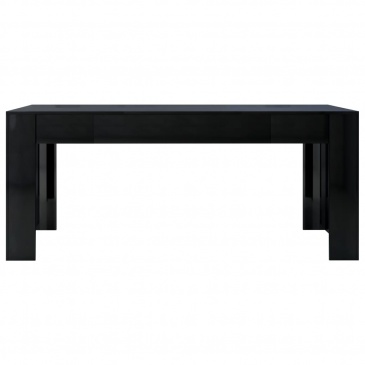 Stół na wysoki połysk, czarny, 180x90x76 cm, płyta wiórowa
