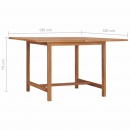 Stół ogrodowy, 120x120x75 cm, lite drewno tekowe