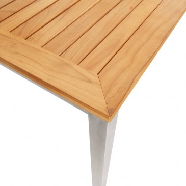 Stół ogrodowy, 200x100x75 cm, drewno tekowe i stal nierdzewna