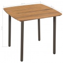 Stół ogrodowy, lite drewno akacjowe i stal, 80 x 80 x 72 cm