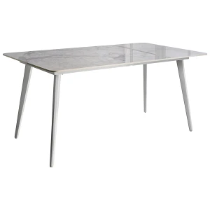 Stół ogrodowy RODALLO 160 cm 90 cm Kamień Biały marmur