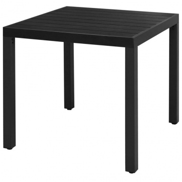Stół ogrodowy, WPC, aluminium, 80 x 80 x 74 cm, czarny