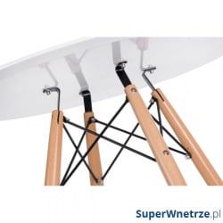 Stół okrągły do jadalni 80cm D2 DTW biały