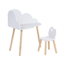 Stół z krzesłem dla dzieci CLOUDY Biały