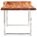 Stół z litego drewna akacji, naturalna krawędź, 220 cm, 6 cm