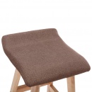 Krzesło barowe kolor taupe tapicerowane tkaniną