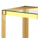 Stolik boczny, złoty, 120x40x78 cm, stal nierdzewna i szkło