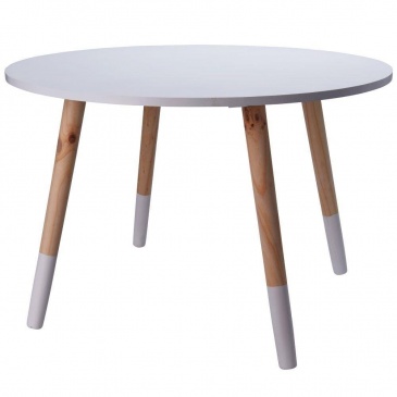 Stolik, drewniany, dziecięcy, dla dziecka, okrągły, biały, 60 cm