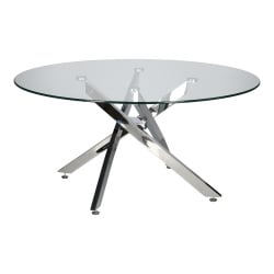 Stolik kawowy amber 90cm transparentny/   chrom