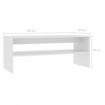 Stolik kawowy, biały, 100 x 40 x 40 cm, płyta wiórowa