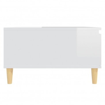 Stolik kawowy, biały, wysoki połysk, 90x60x35 cm, płyta wiórowa