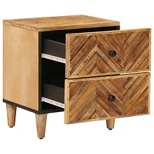 Stolik nocny 2 szt. brązowy 40 x 33 x 46 cm Drewno z mango