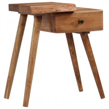 Stolik nocny z litego drewna akacjowego, 45 x 32 x 55 cm