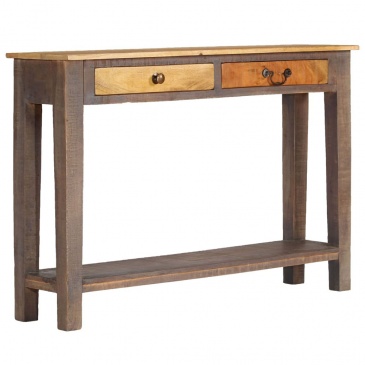 Stolik typu konsola z litego drewna, vintage, 118 x 30 x 80 cm