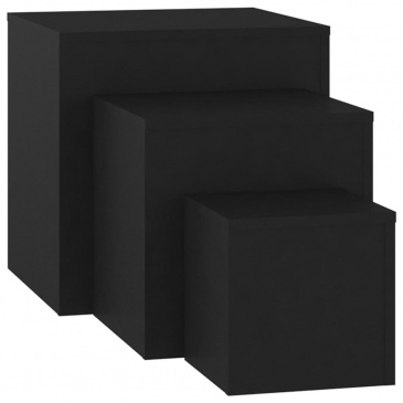 Stoliki boczne, 3 szt., czarne, płyta wiórowa