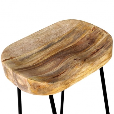 Krzesła barowe Gavin z drewna mango 2 szt.