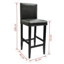 Krzesła barowe ze sztucznej skóry 4 szt. czarne