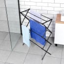 Suszarka na pranie metalowa czarna pionowa rozsuwana 47-78x94 cm