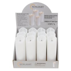 Świeca plast.LED 5x17,5cm (12szt) 2xAA/DIA7037