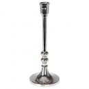 Świecznik aluminiowy stojak podstawka na długą świecę świeczkę srebrny 23,5 cm