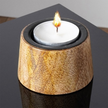 świecznik drewniany czarny 6,5x4 cm
