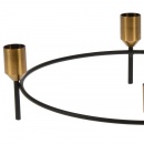 Świecznik na 4 świece metalowy czarny złoty podstawka pod świecę na świeczki loft adwentowy