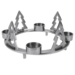 Świecznik na 4 tealigt podstawka pod świeczkę aluminiowy święta choinka 4 sztuki 25 cm